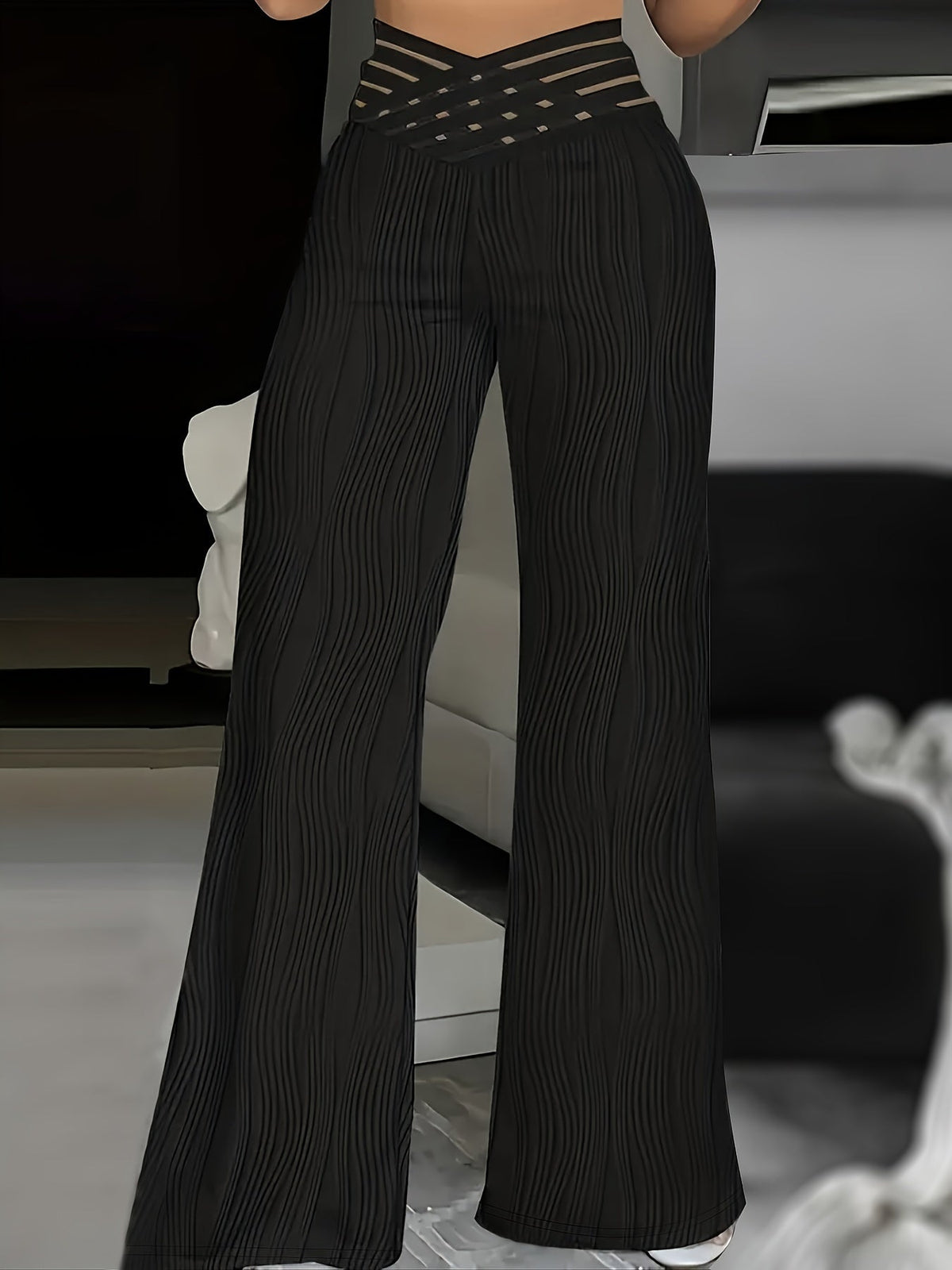 Emma | Pantalón de talle alto y cintura cruzada · Vista 3