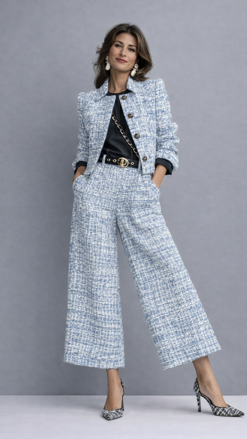 Lucía | Conjunto de chaqueta corta y pantalón ancho · Vista 3