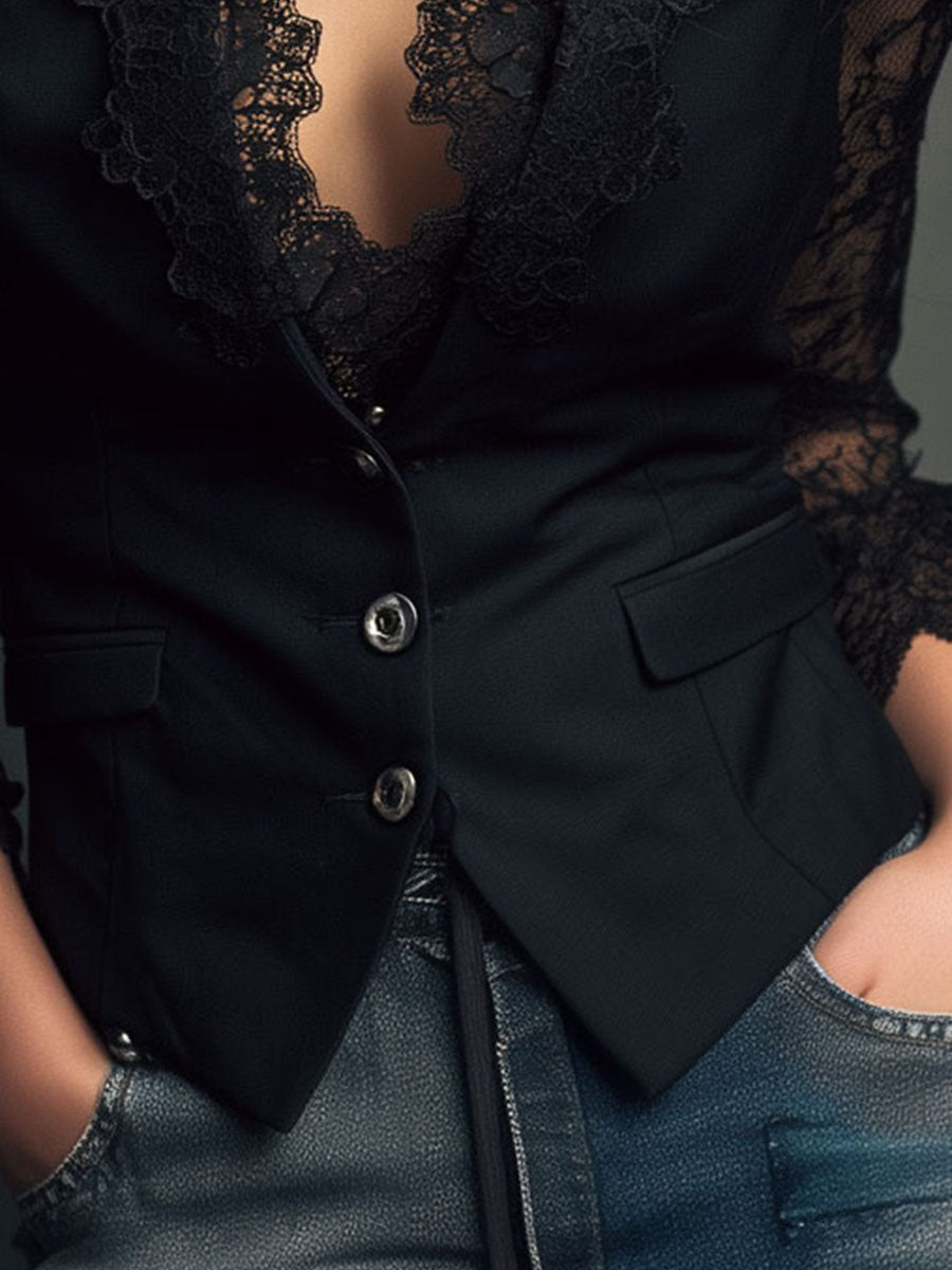 Noémie | Blazer con mangas semitransparentes · Vista 18