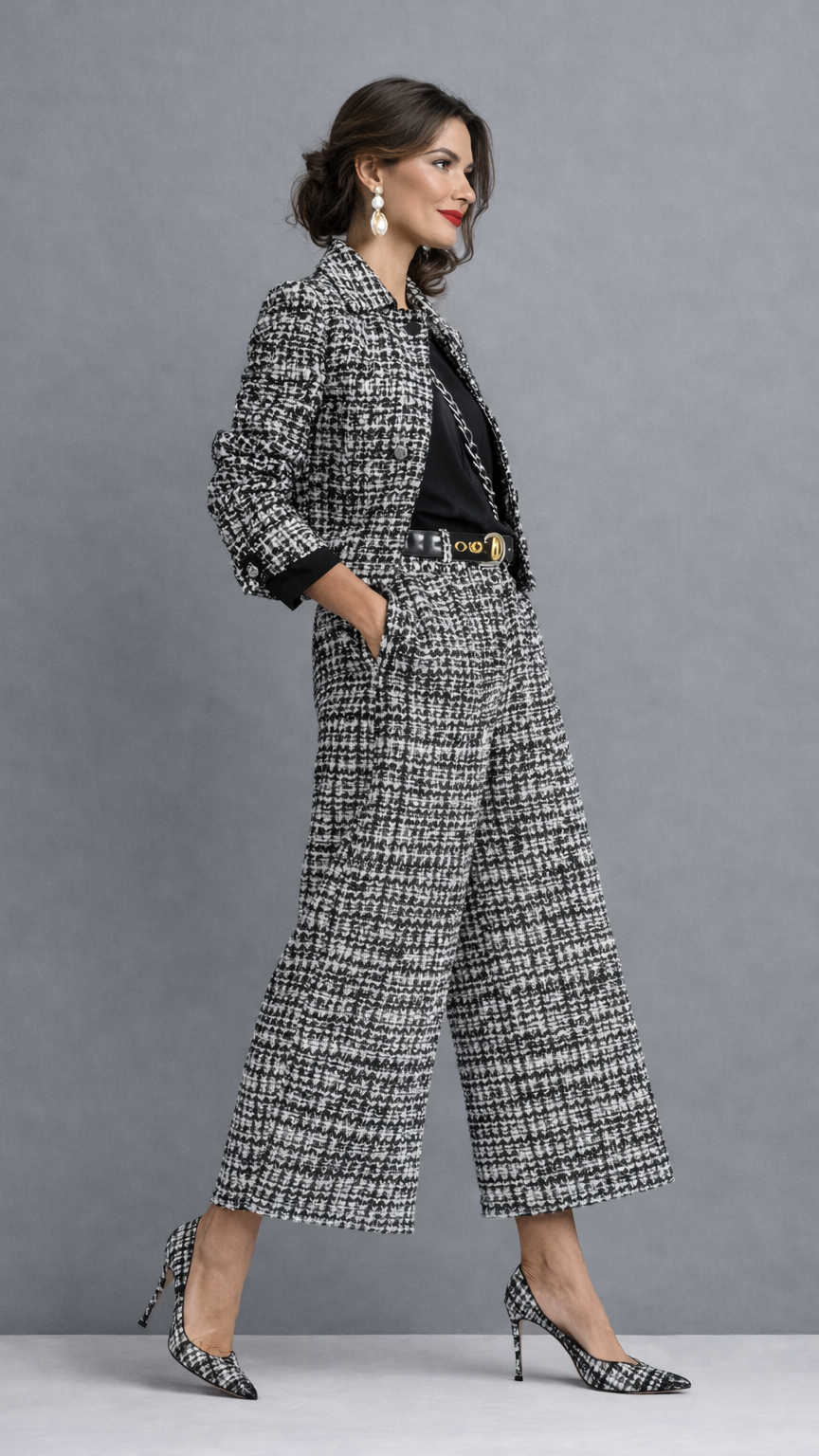 Lucía | Conjunto de chaqueta corta y pantalón ancho · Vista 4