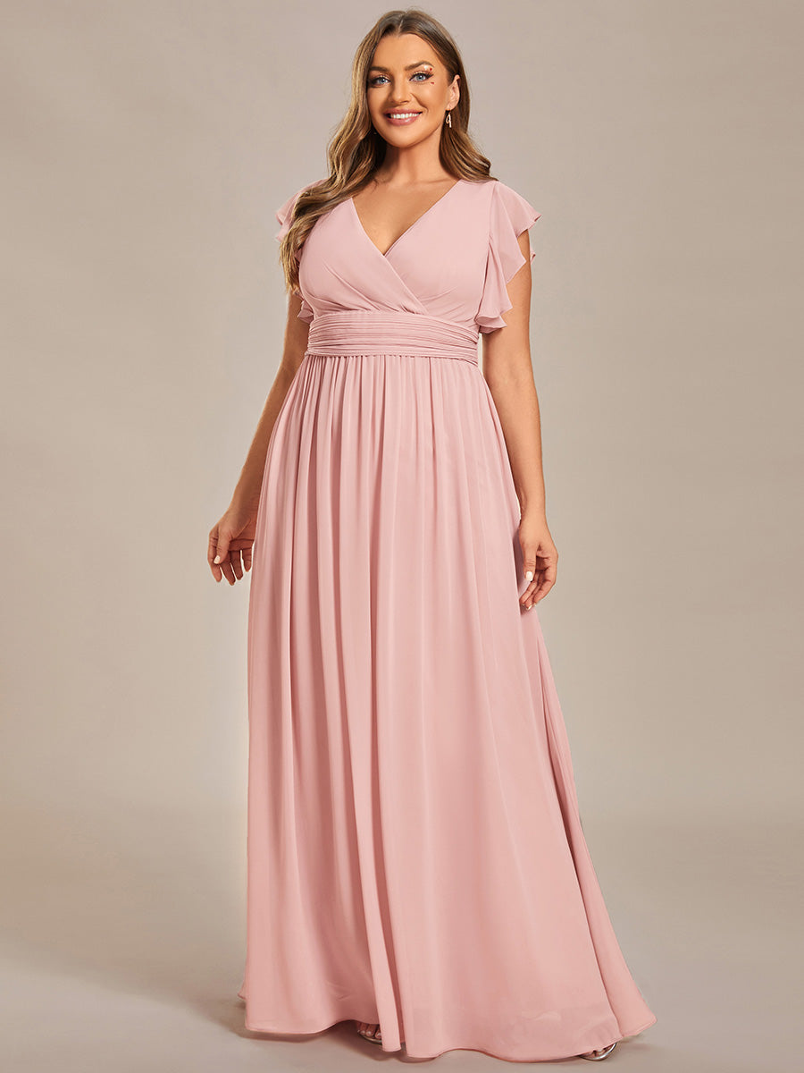Lilyana | Vestido largo de gasa con mangas plisadas · Vista 146