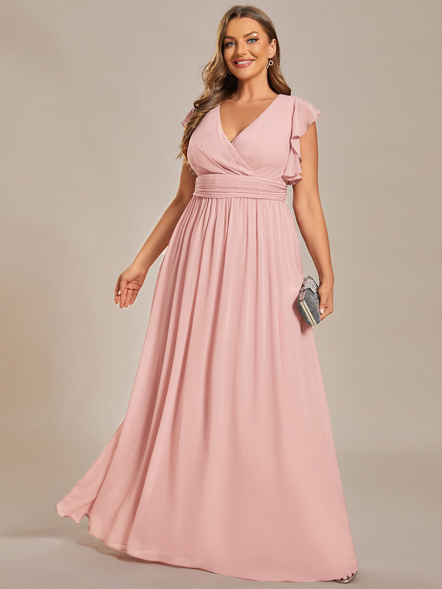 Lilyana | Vestido largo de gasa con mangas plisadas · Vista 147