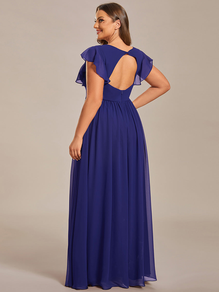 Lilyana | Vestido largo de gasa con mangas plisadas · Vista 135