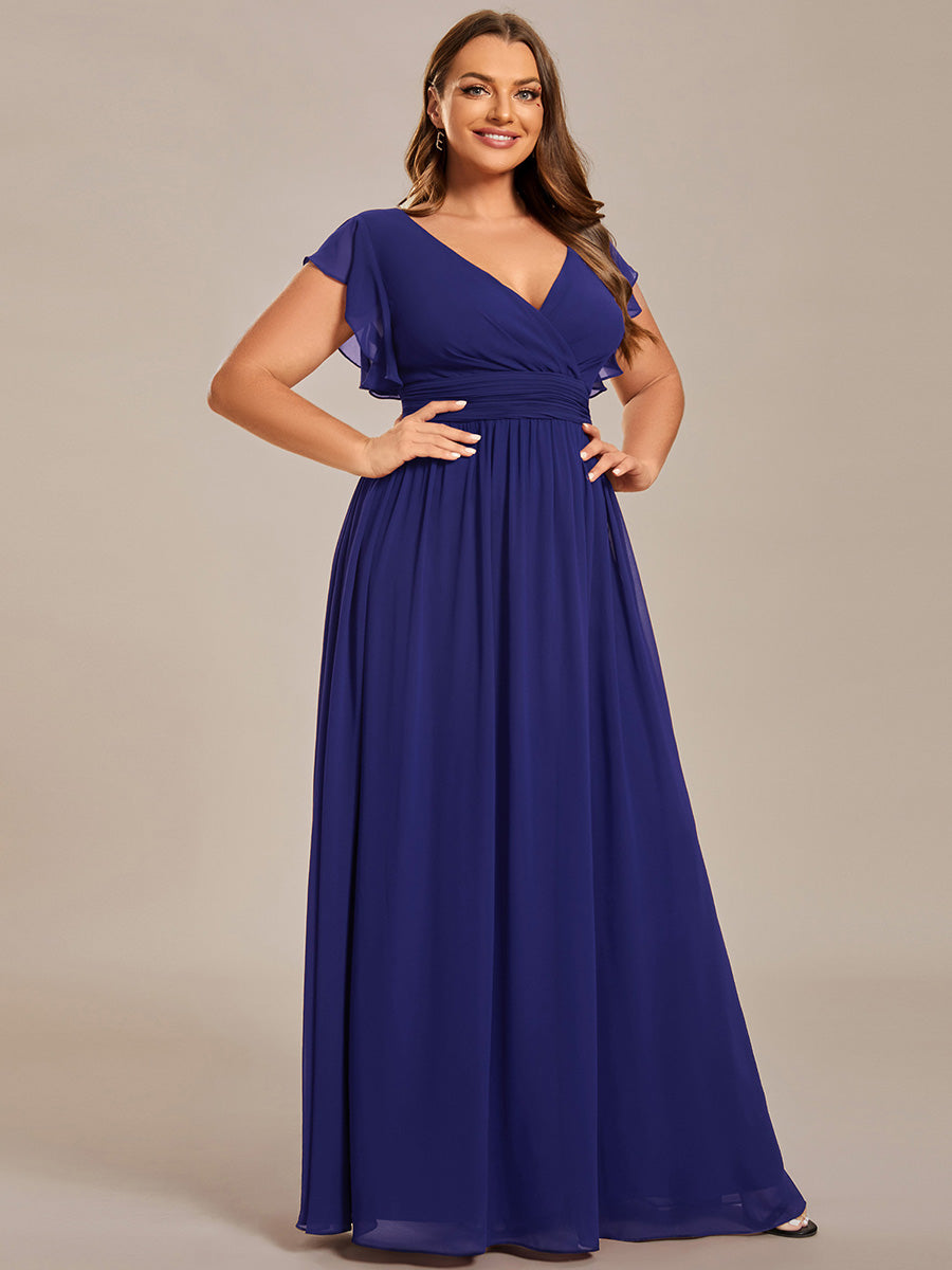 Lilyana | Vestido largo de gasa con mangas plisadas · Vista 136
