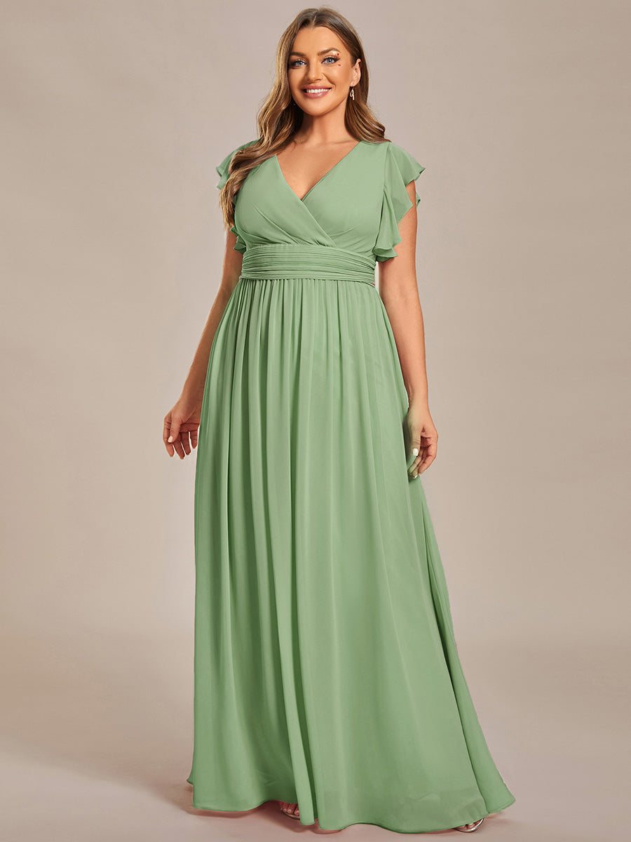 Lilyana | Vestido largo de gasa con mangas plisadas · Vista 125