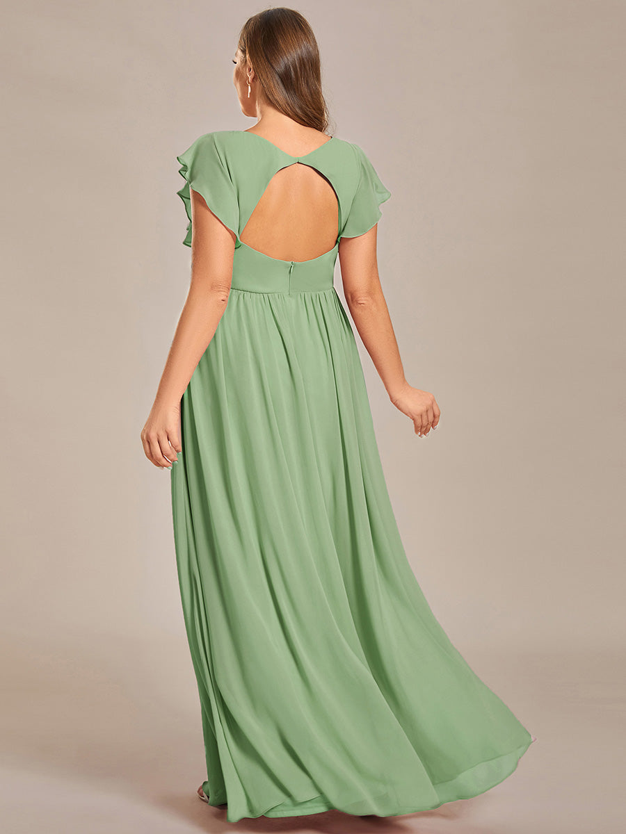 Lilyana | Vestido largo de gasa con mangas plisadas · Vista 126
