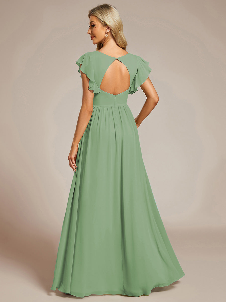 Lilyana | Vestido largo de gasa con mangas plisadas · Vista 121