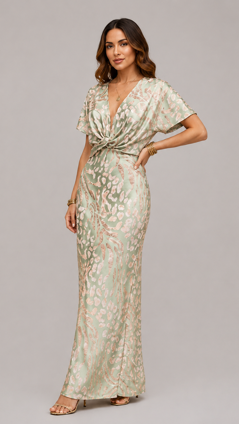 Aurora | Vestido midi de acabado luminoso