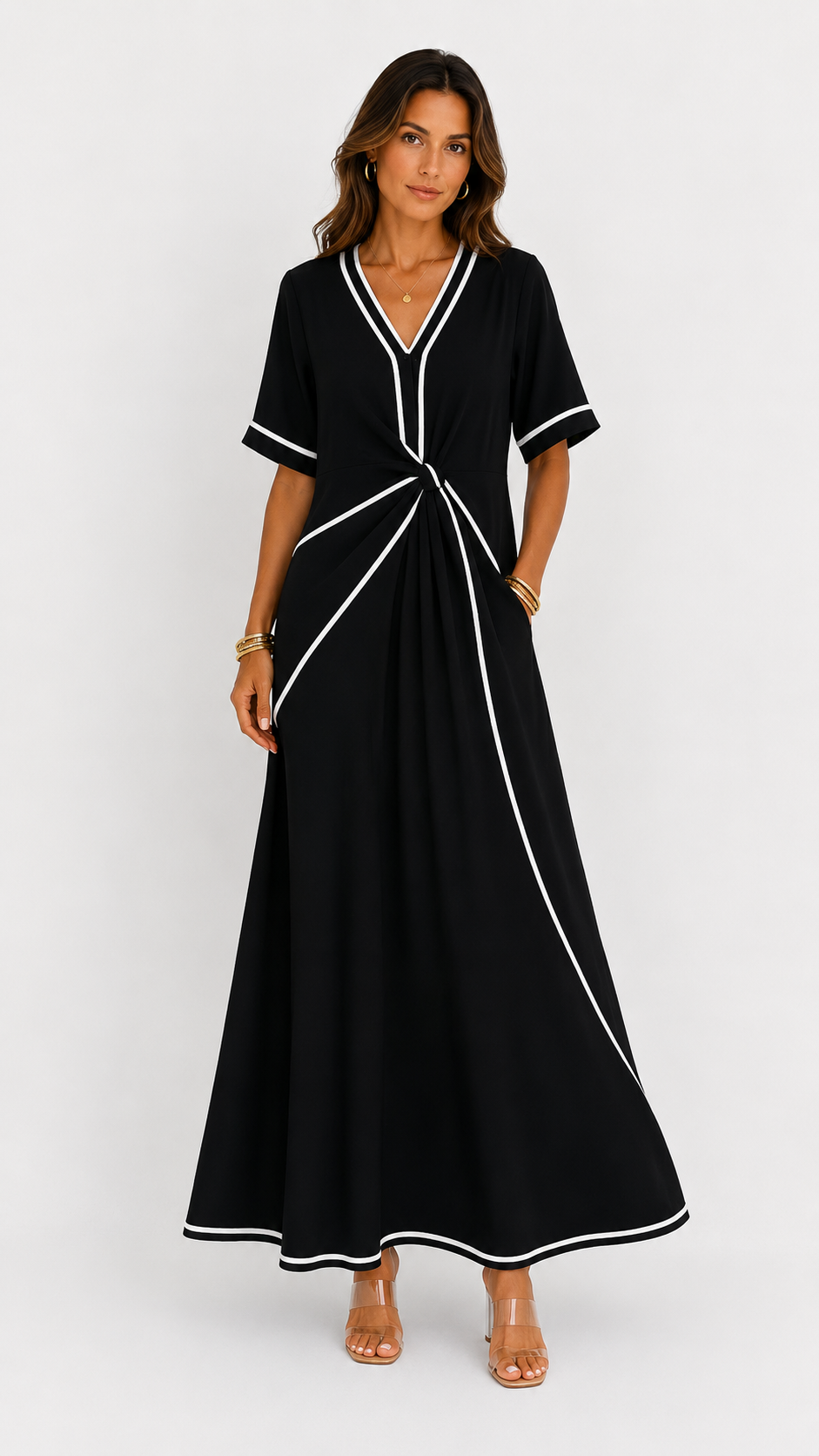 Cielo | Vestido midi de escote en V