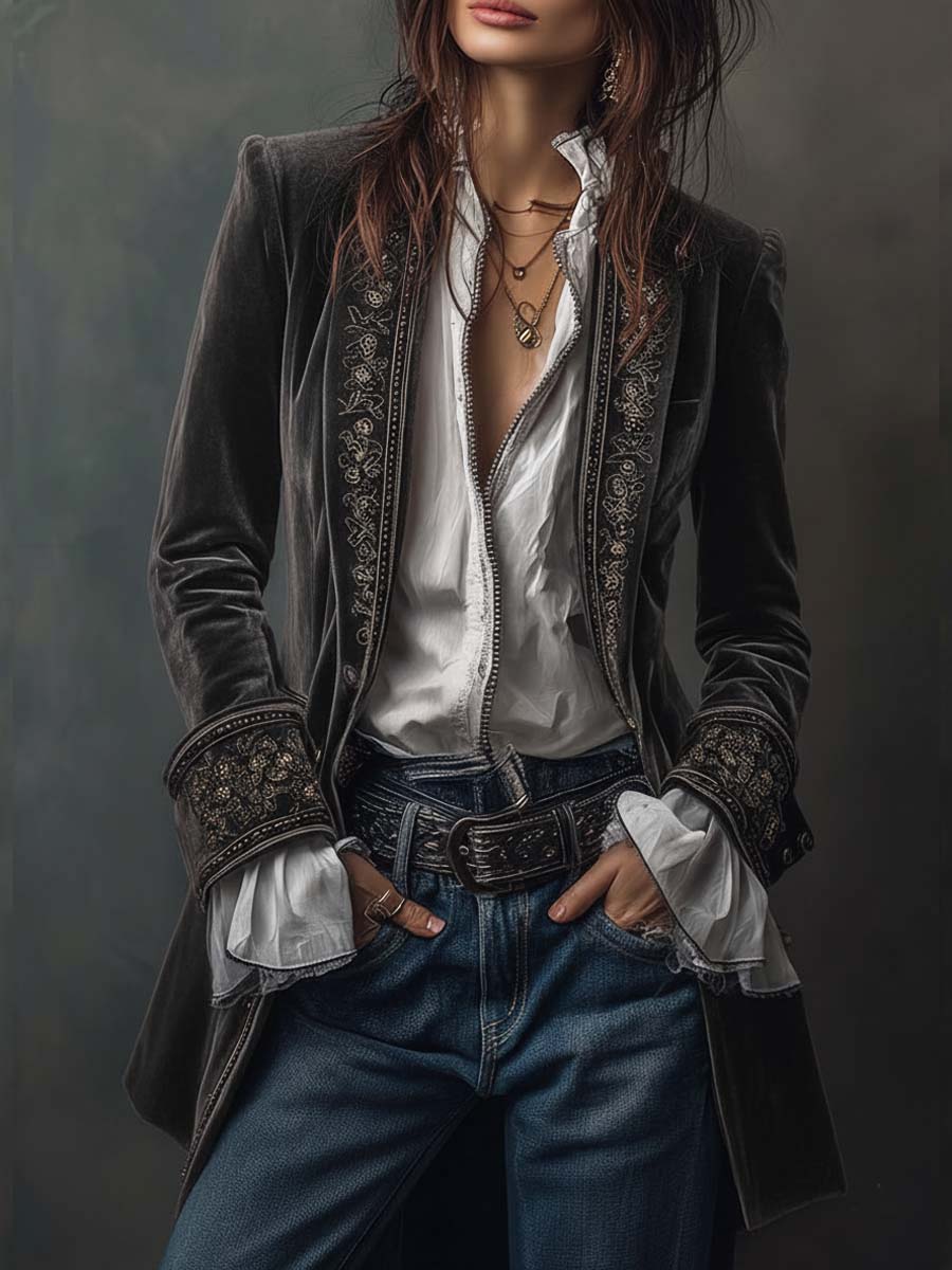 Athénaïs | Chaqueta larga con bordados · Vista 12