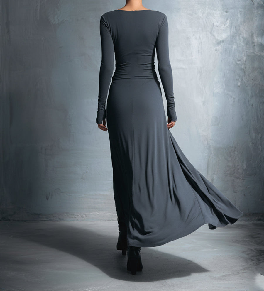 Vittoria | Vestido largo cruzado con nudo lateral