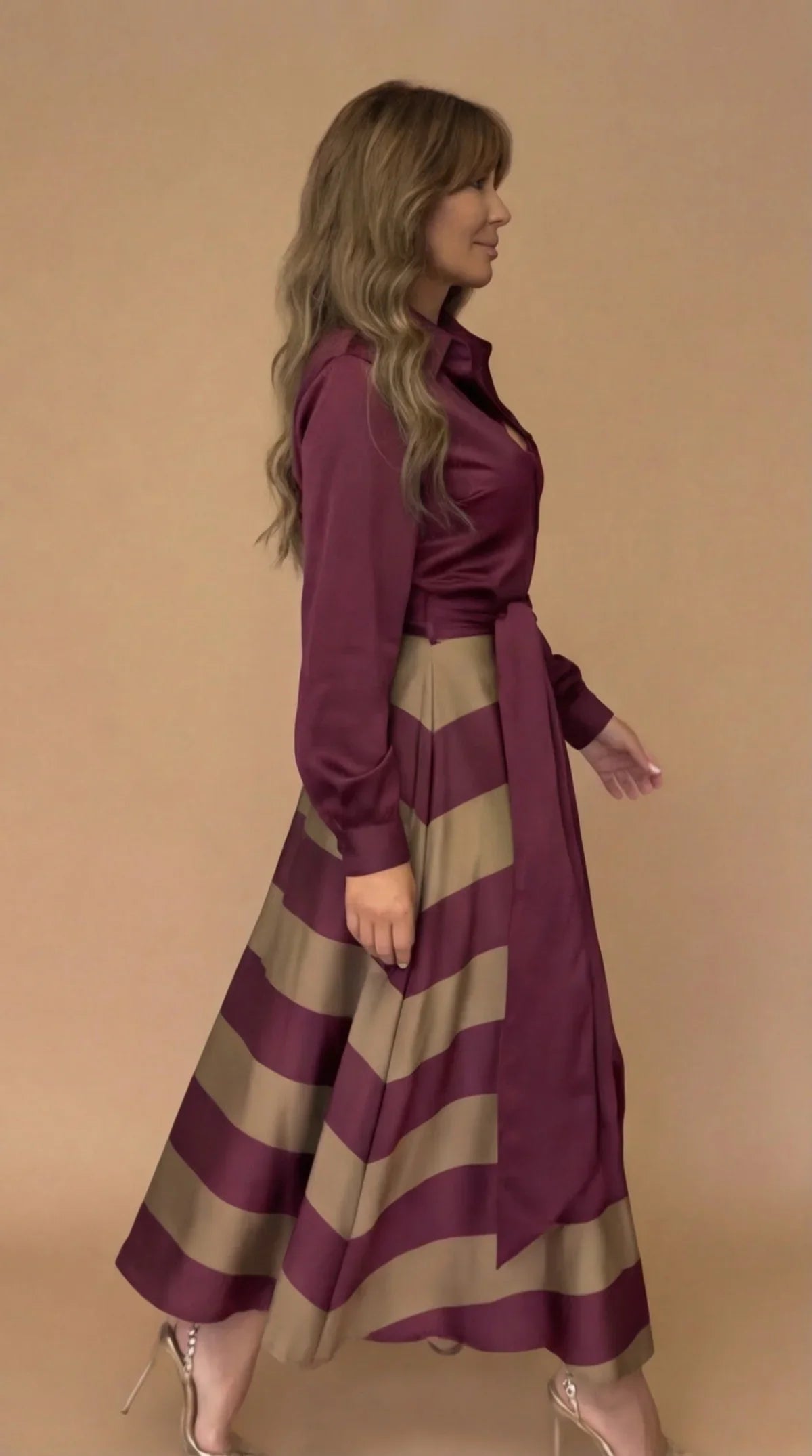 Mila | Vestido largo de rayas · Vista 3