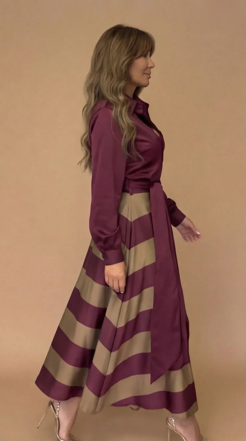 Mila | Vestido largo de rayas · Vista 3