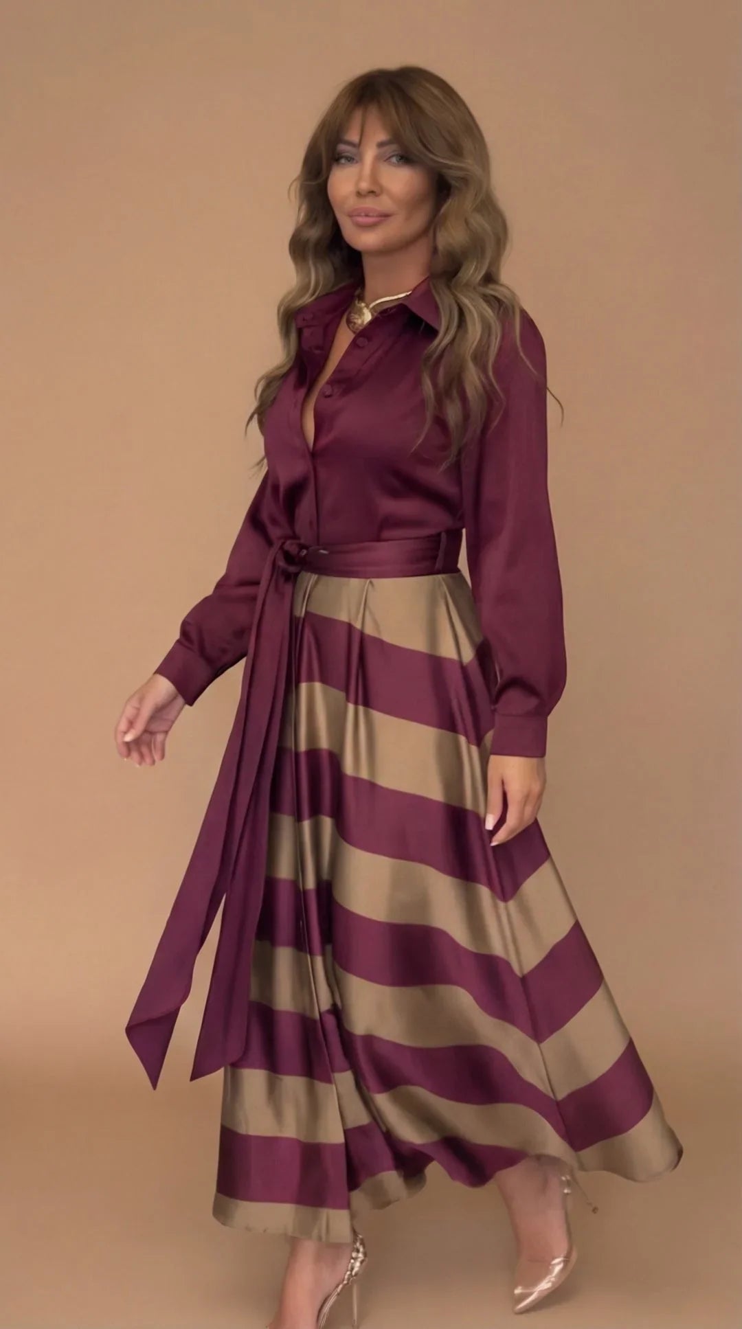 Mila | Vestido largo de rayas · Vista 5