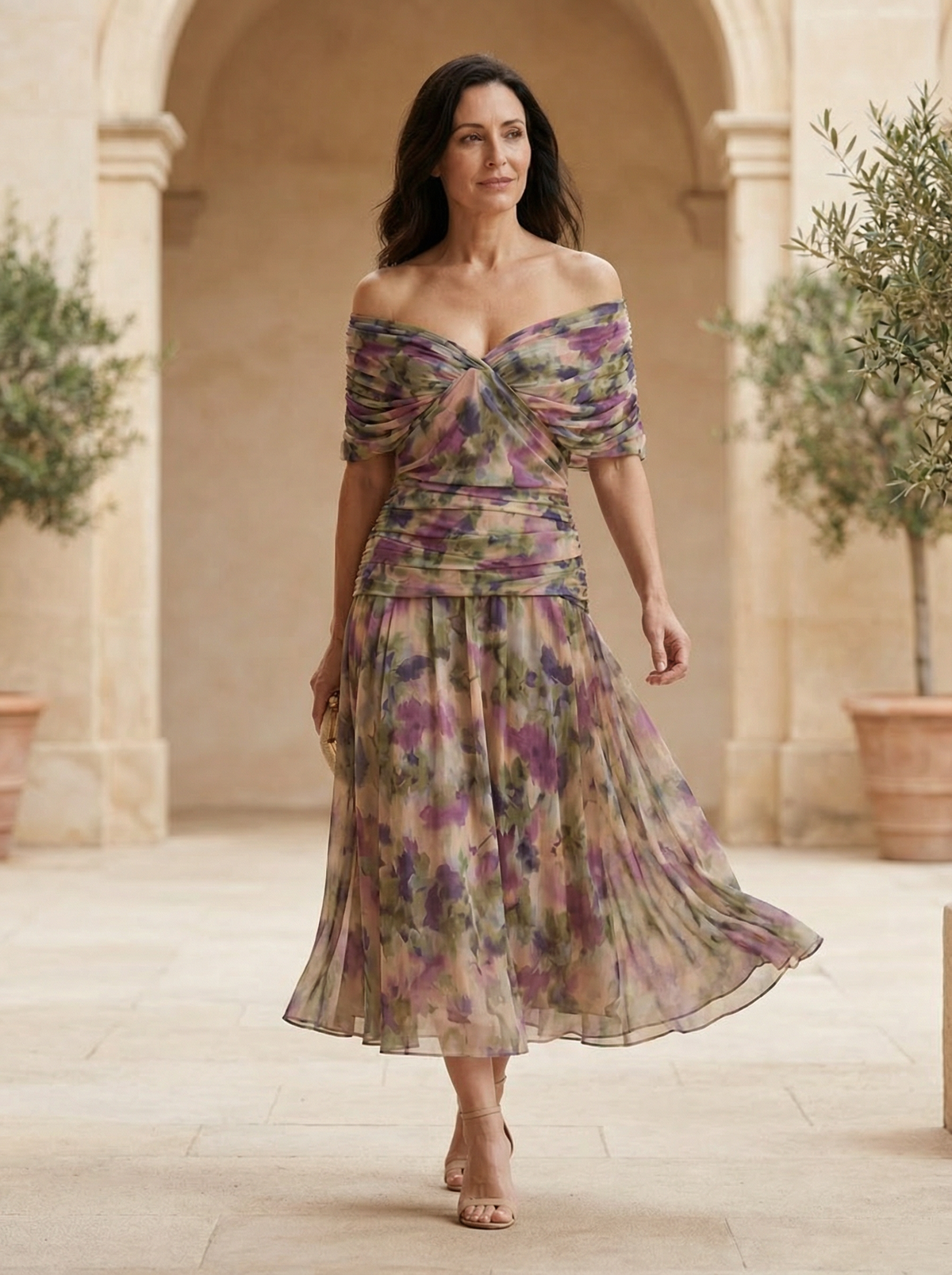 Santana | Vestido largo de escote en V · Vista 2