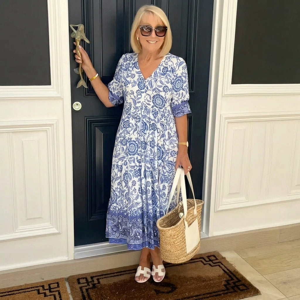 Ellie | Vestido floral de escote en V