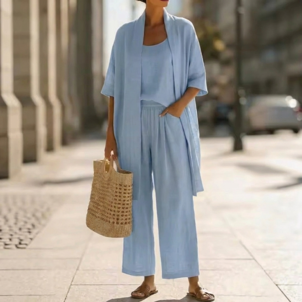 Abigail | Conjunto de tres piezas de efecto lino