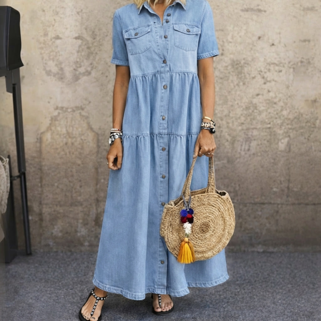 Elizabeth | Vestido abotonado con volantes