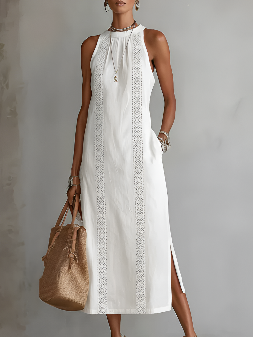 Sofia | Vestido midi con cuello mao