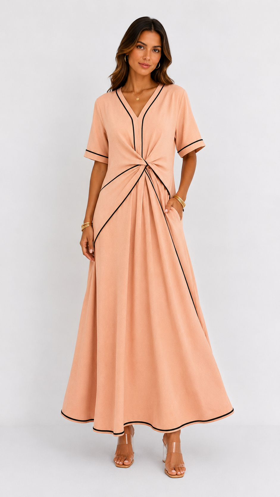 Cielo | Vestido midi de escote en V