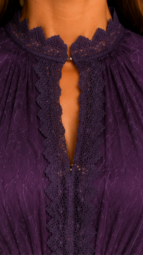 Violette | Vestido largo de tul plisado