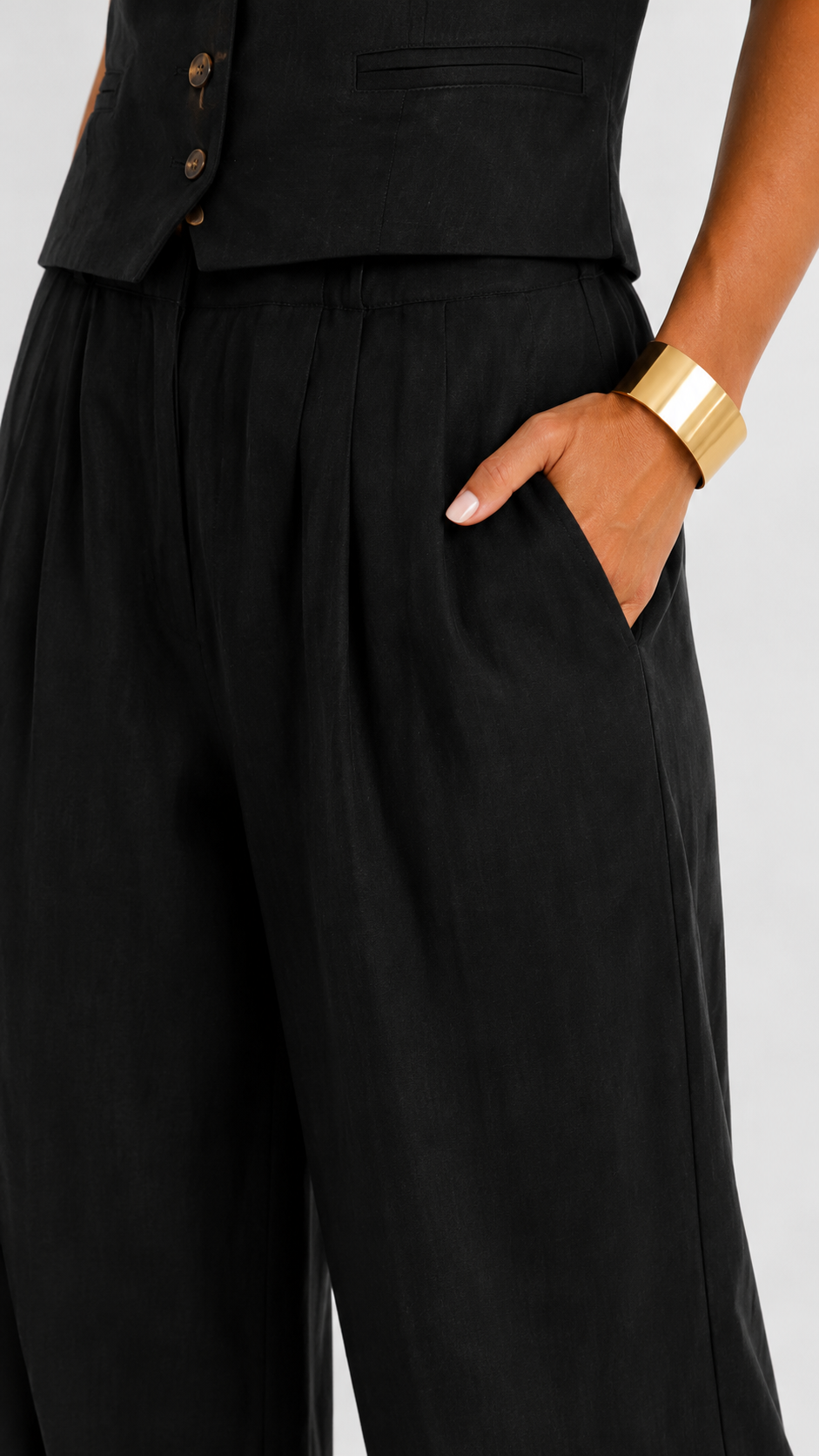 Lunaria | Conjunto de chaleco y pantalón ancho