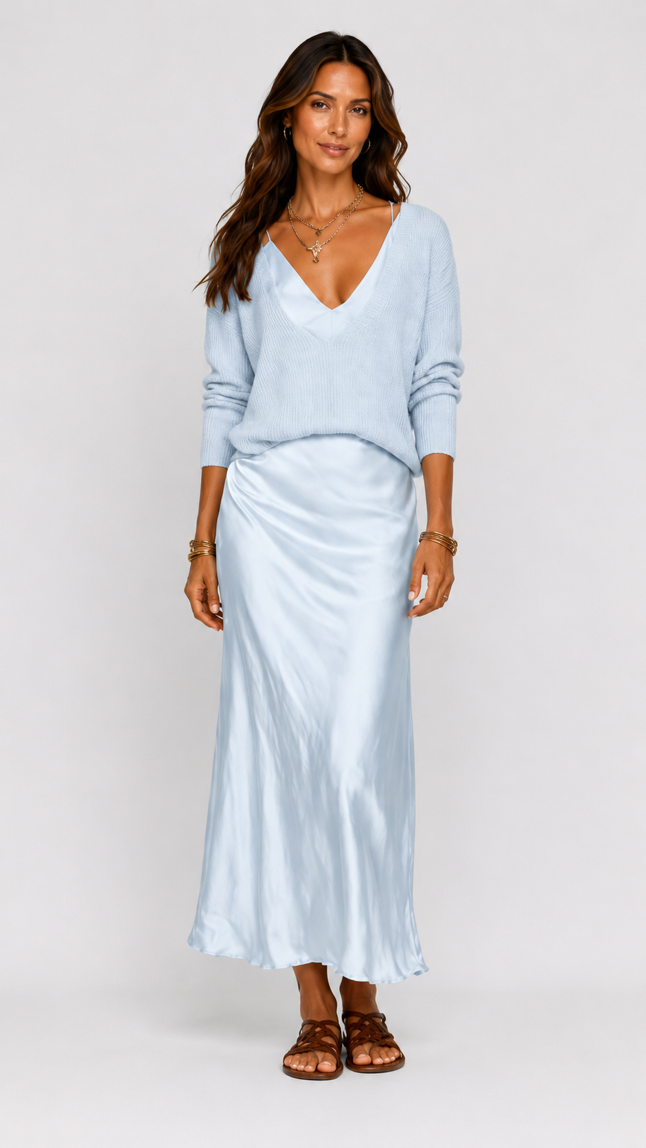Luna | Vestido satinado con jersey incluido