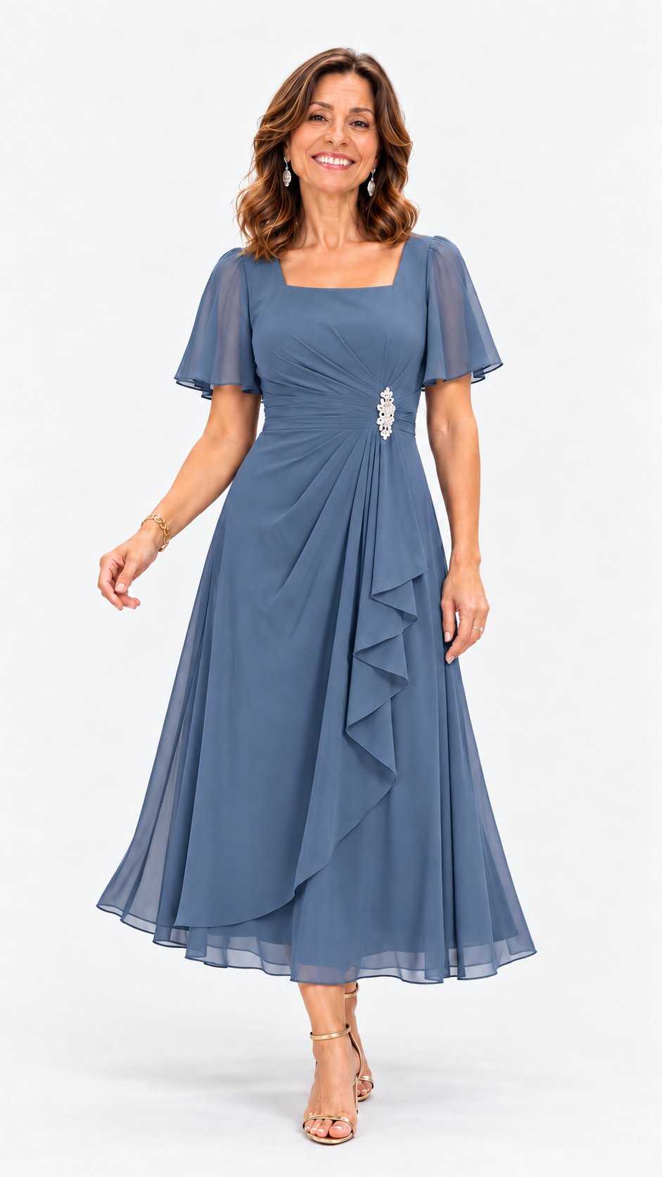 Vestido Lilou - Azul empolvado - Avatar ALMA LIORA