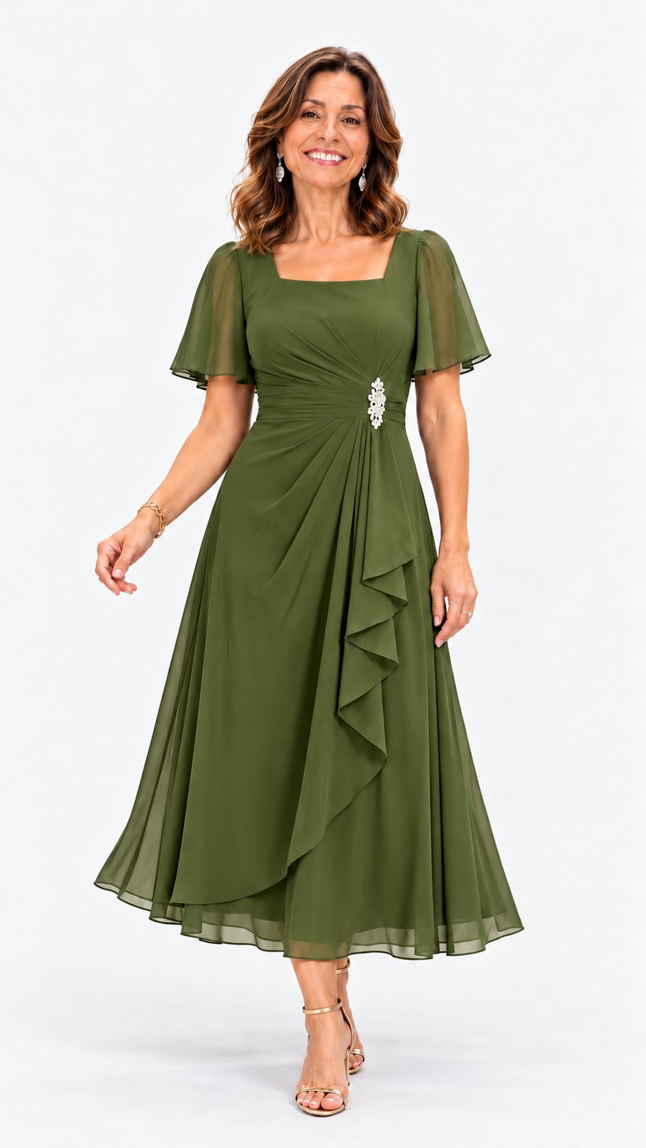 Vestido Lilou - Verde oliva - Avatar ALMA LIORA