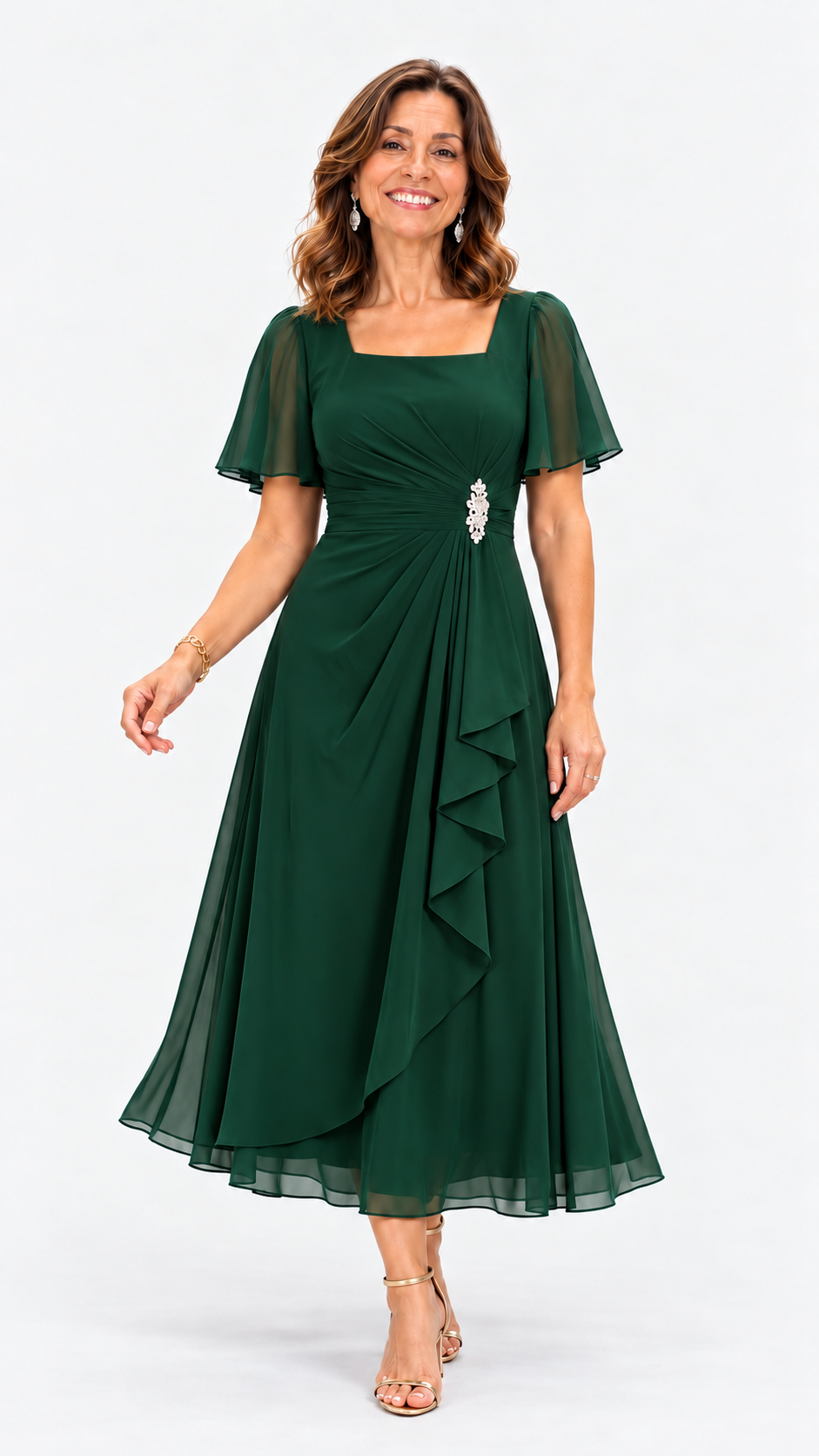 Vestido Lilou - Verde oscuro - Modelo ALMA LIORA