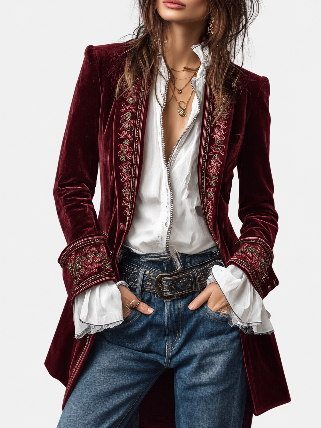 Athénaïs | Chaqueta larga con bordados · Vista 11