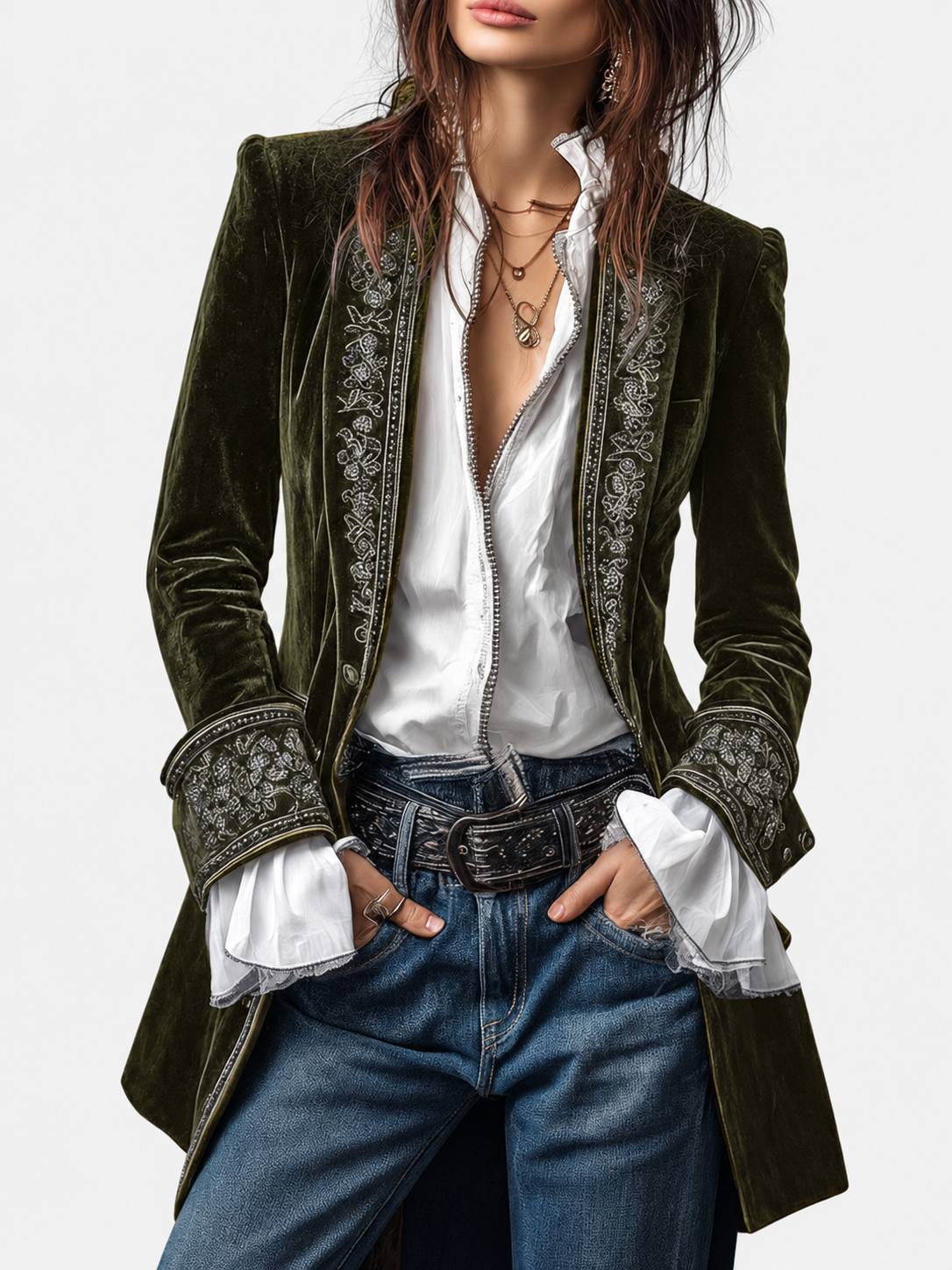 Athénaïs | Chaqueta larga con bordados · Vista 13