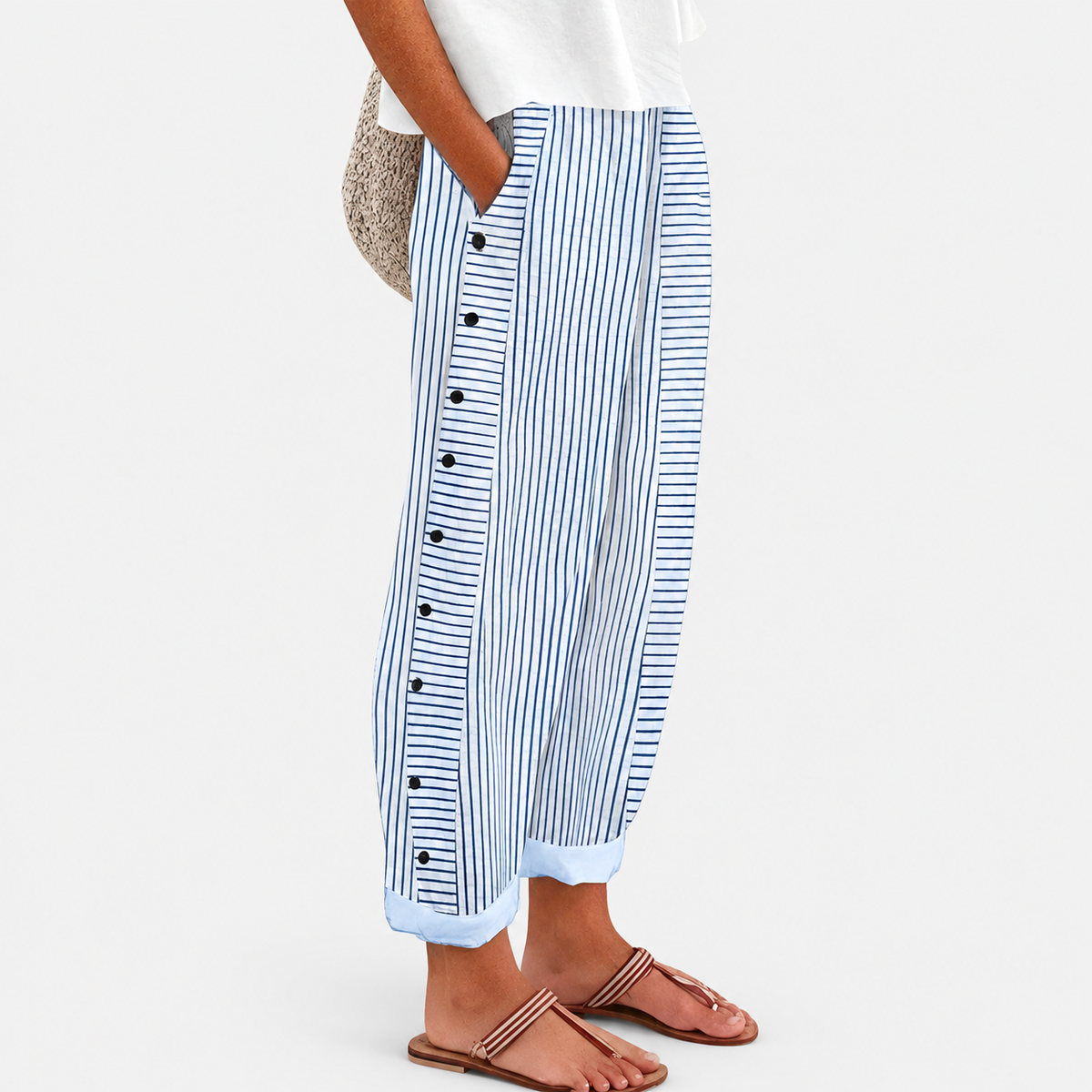 Dagny | Pantalón de rayas de corte veraniego
