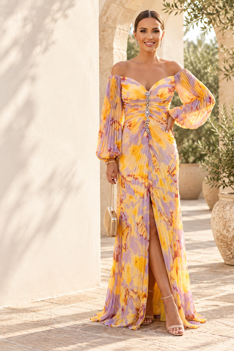 Amelia | Vestido elegante de escote en V · Fotografía editorial ALMA LIORA, imagen editada