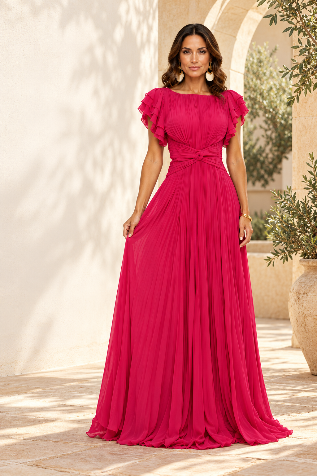 Samanta | Vestido fluido con pliegues · Fotografía editorial ALMA LIORA, imagen editada