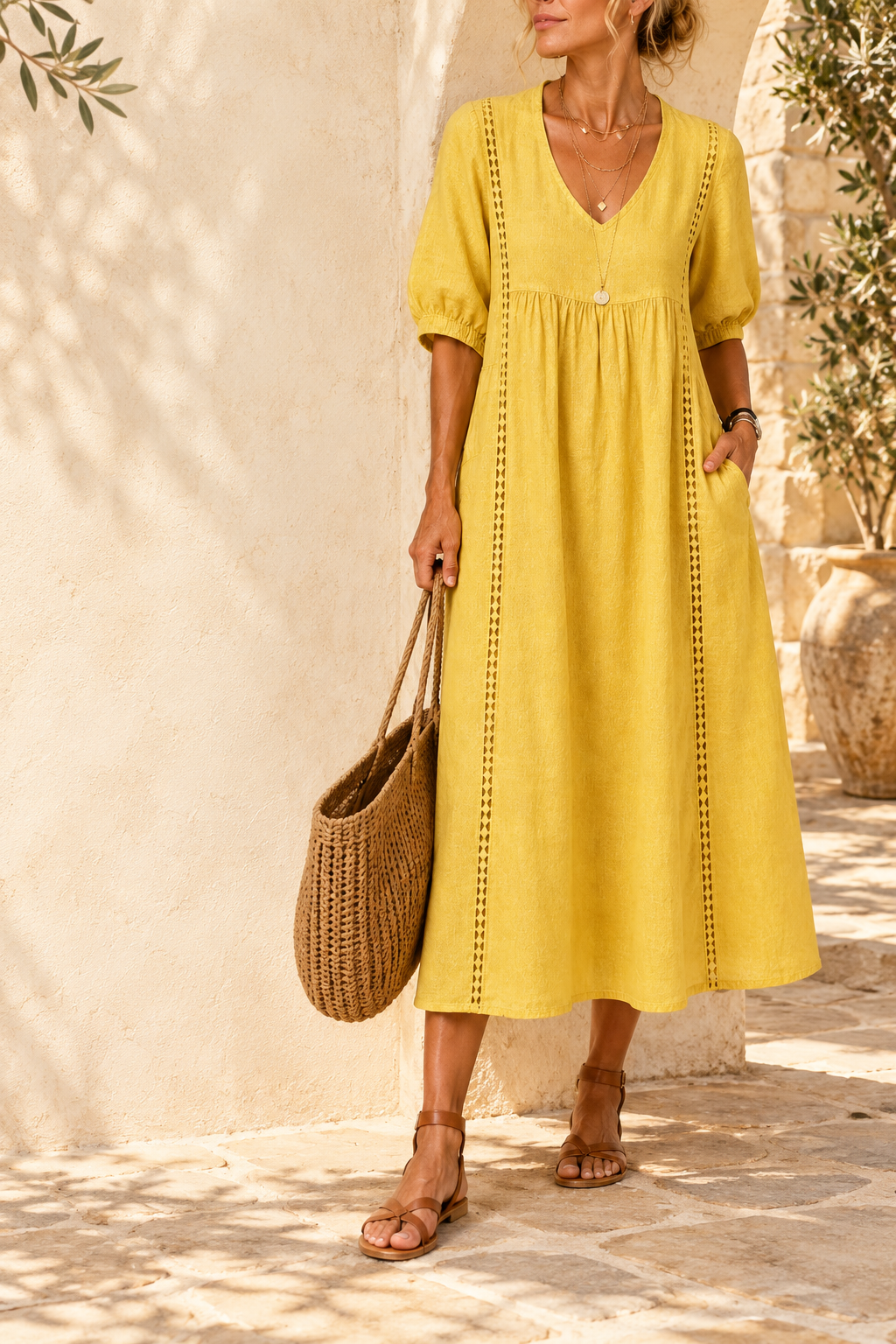 Sefi | Vestido midi de verano · Fotografía editorial ALMA LIORA, imagen editada