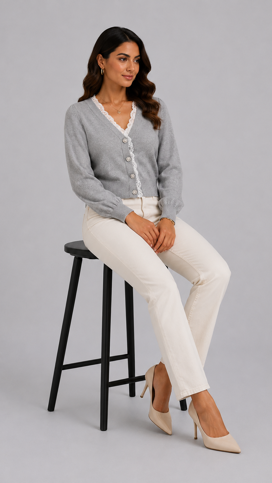 Kate | Blusa de escote en V con contraste