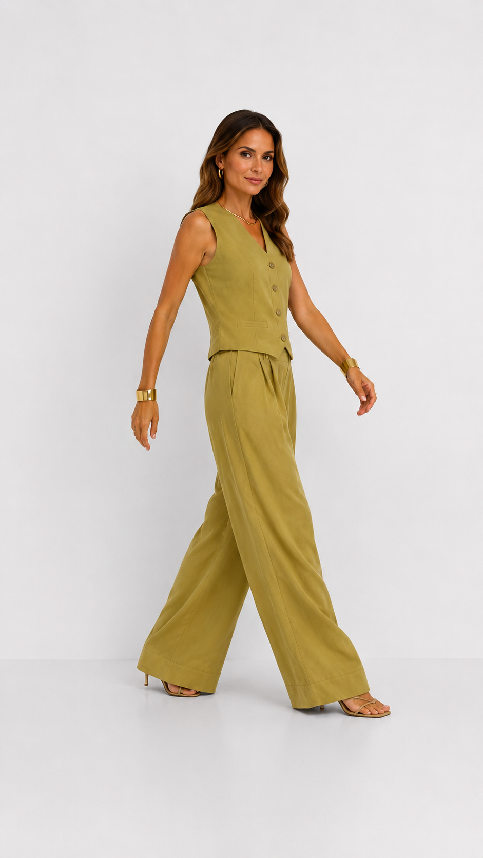 Lunaria | Conjunto de chaleco y pantalón ancho