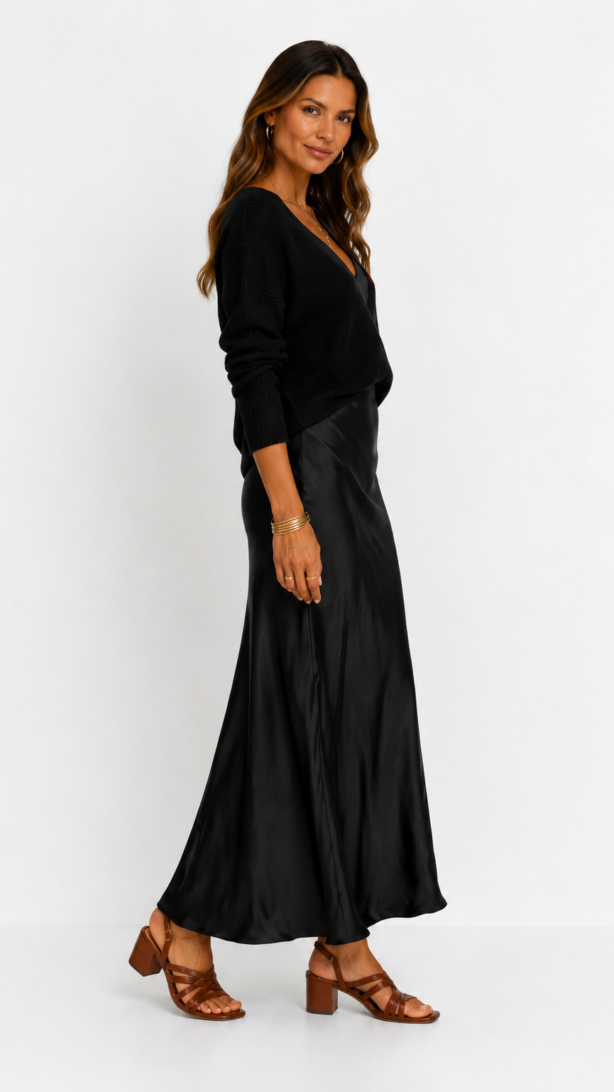 Luna | Vestido satinado con jersey incluido