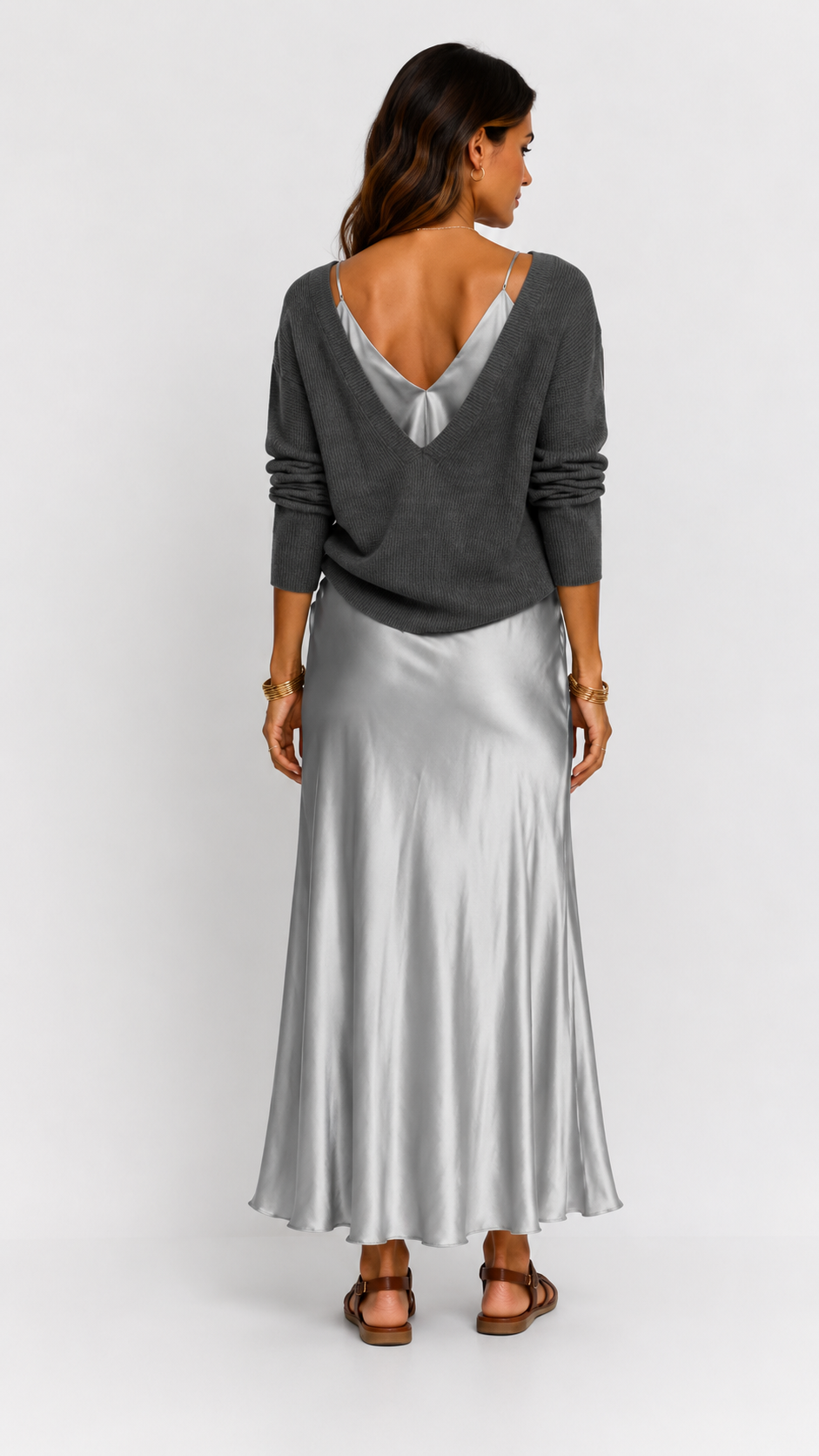 Luna | Vestido satinado con jersey incluido