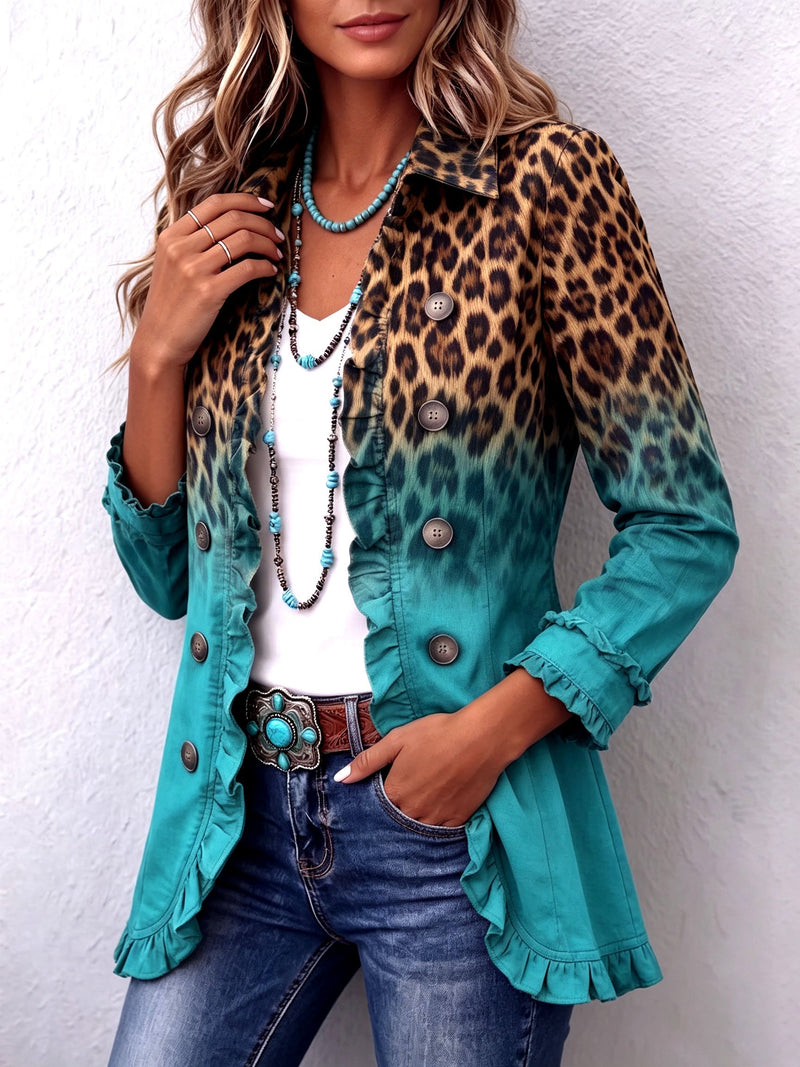 Cassandre | Blazer de estampado animal con volantes · Vista 2
