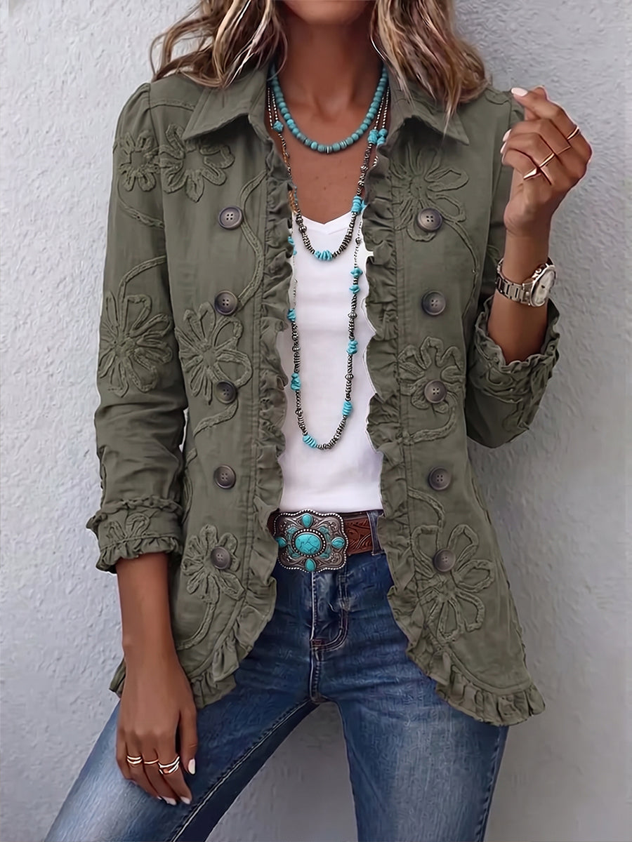 Faustine | Chaqueta bordada de estilo bohemio
