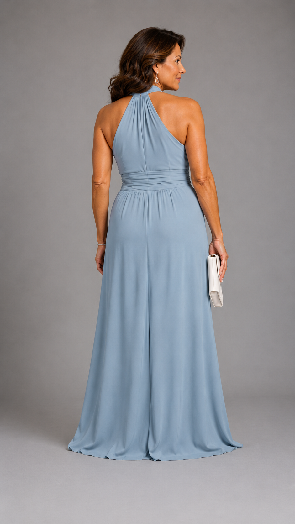 Vaelora | Vestido midi de escote halter cruzado