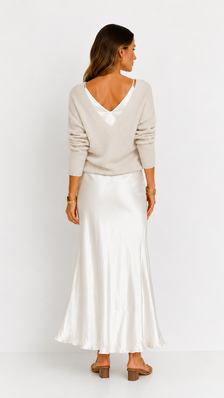 Luna | Vestido satinado con jersey incluido