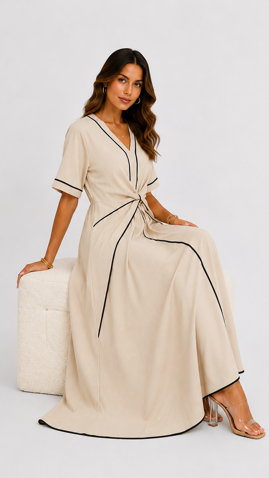 Cielo | Vestido midi de escote en V