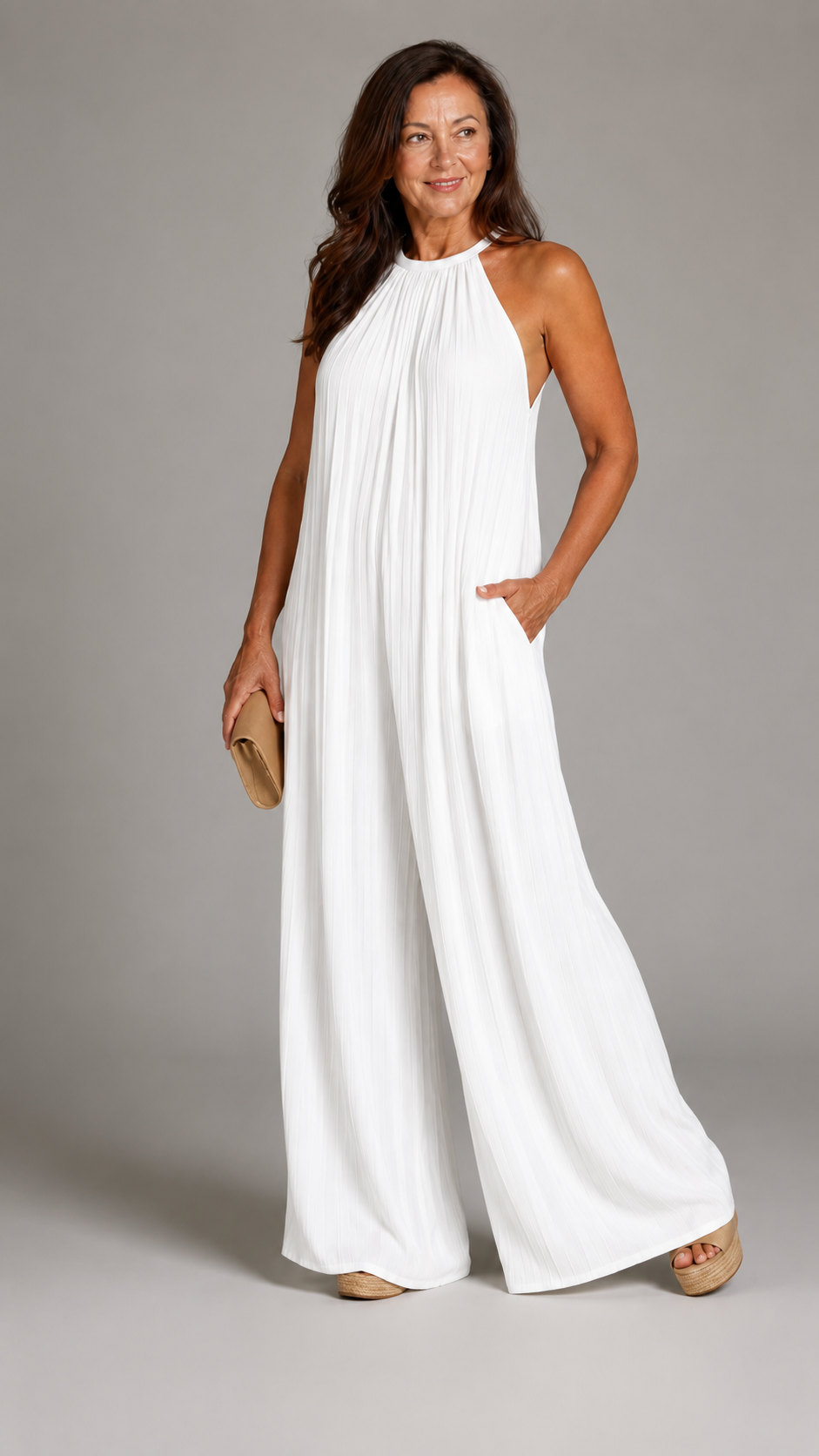 Sylvara | Mono plisado de cuello halter
