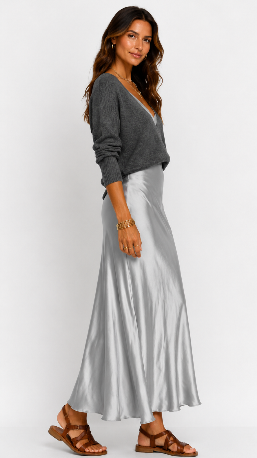 Luna | Vestido satinado con jersey incluido