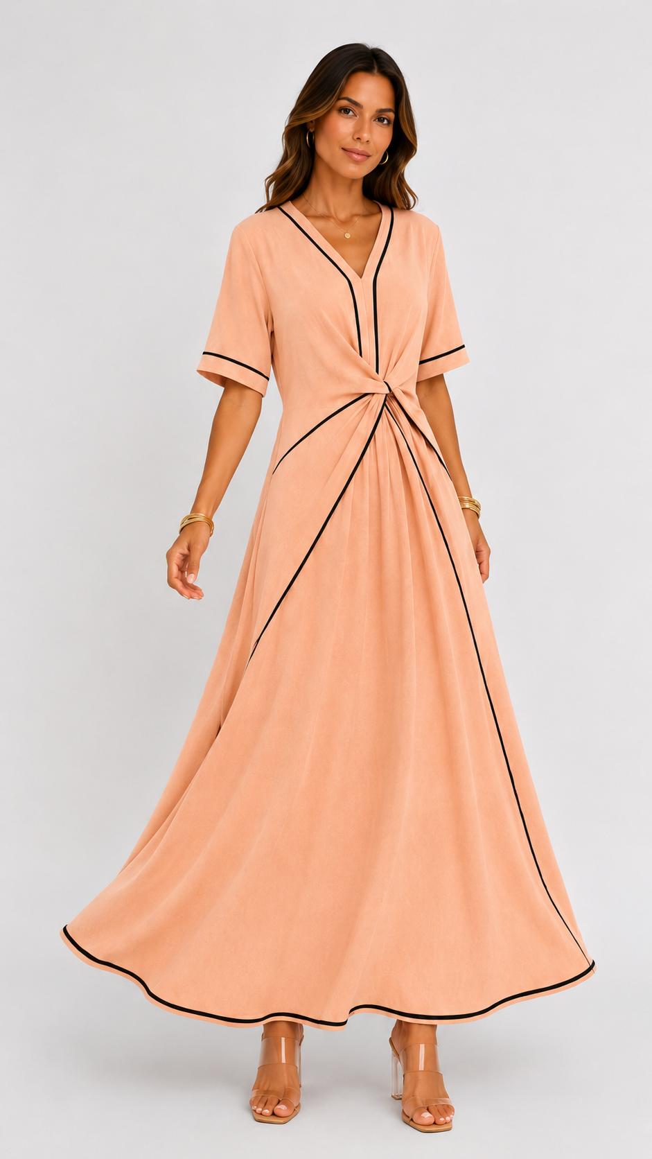 Cielo | Vestido midi de escote en V
