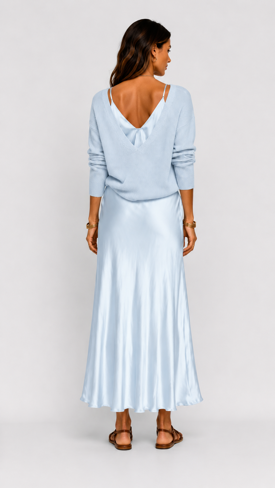 Luna | Vestido satinado con jersey incluido