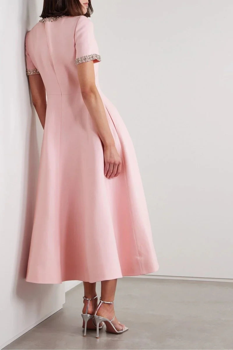 Zoe | Vestido midi con lazo y detalles de cristal · Vista 2